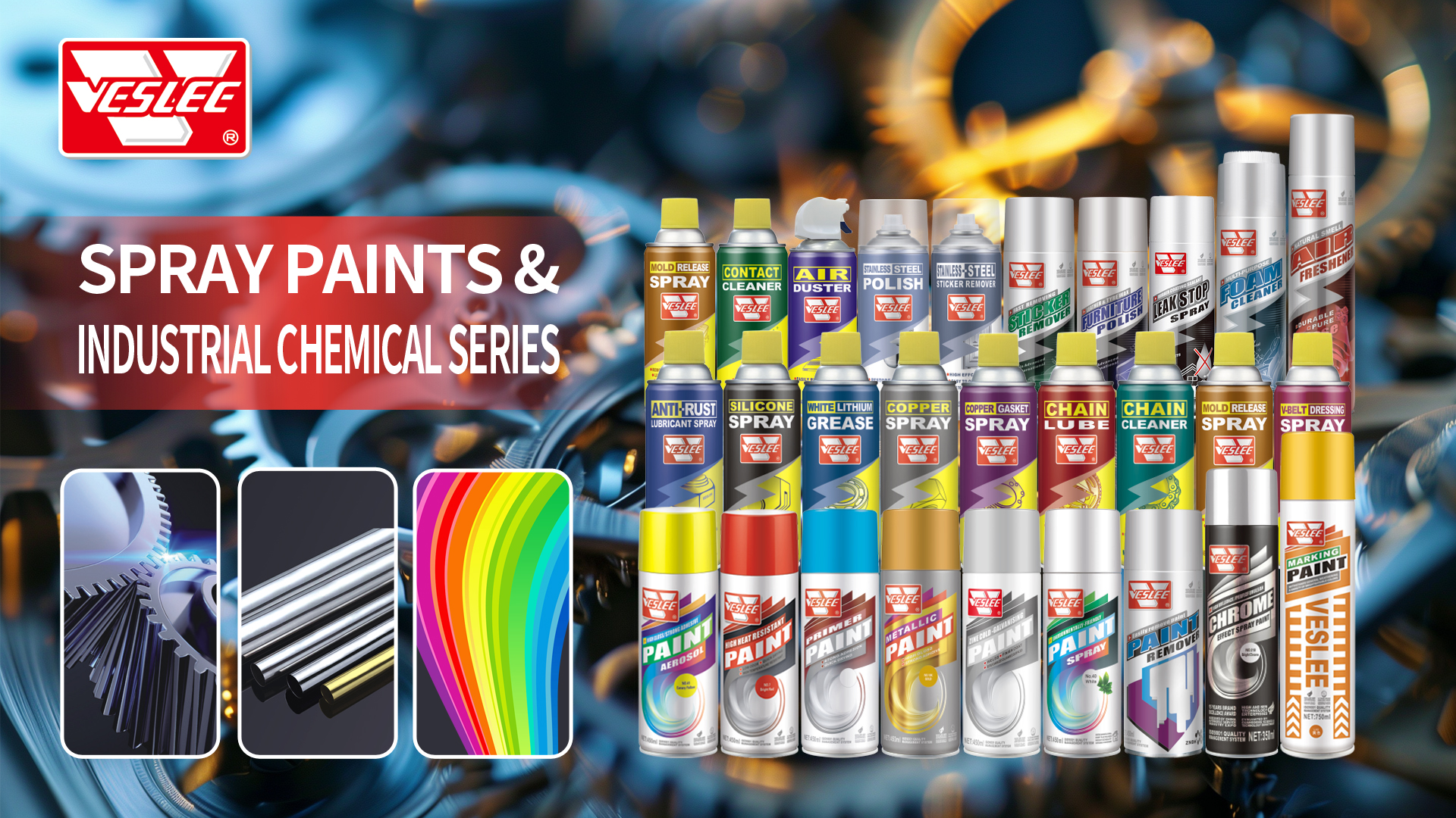 Veslee Spray paints and Industrial Chemical Series